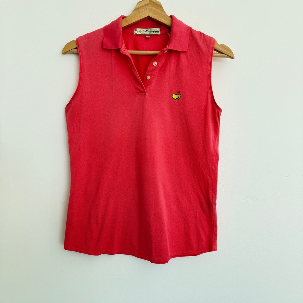 Masters official Magnolia coral Sleeveless Polo Top w/logo new